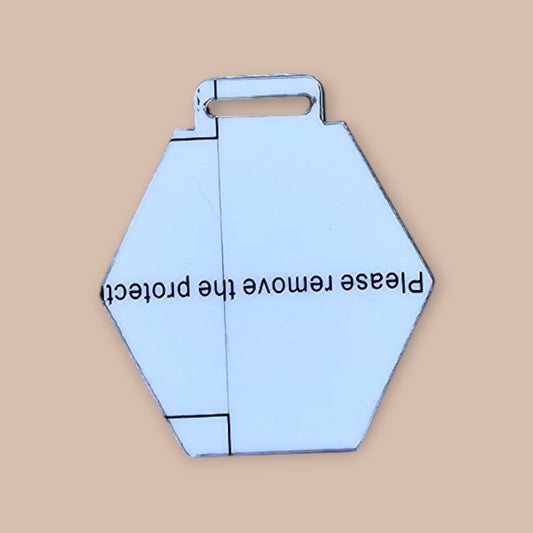 Medalla Pentagonal 6 cm en MDF brillante de 3mm