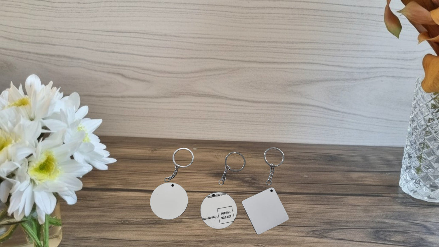 Llaveros de 5 cm MDF brillante
